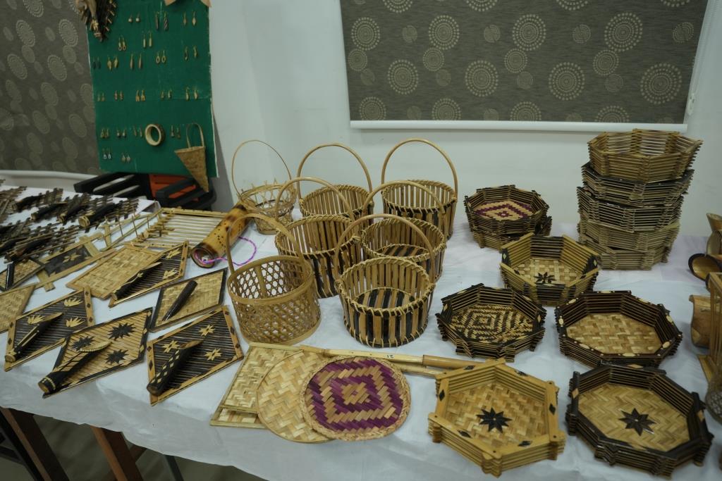 Display of Bamboo crafts made by the trainees